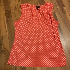 Orange Sleeveless with White Dots Top